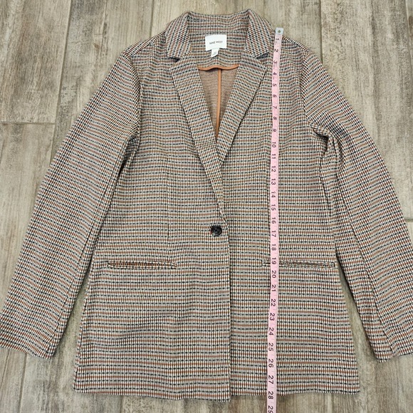 Nine West Plaid Blazer Womens Size M Single Button Dark Academia Office Preppy - Picture 2 of 10